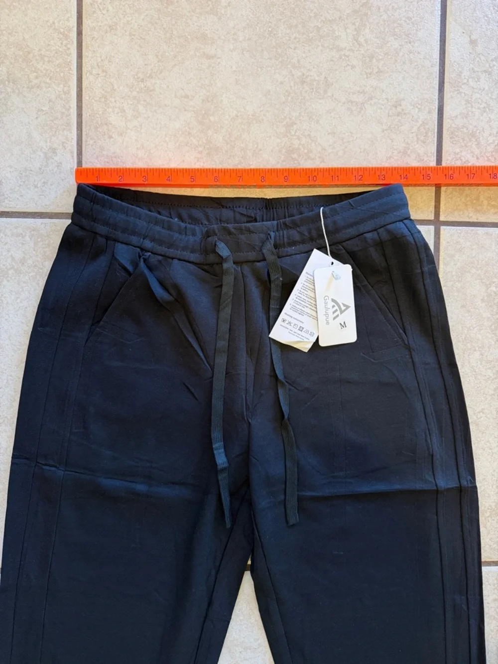 Men's Black Drawstring Jogger Pants - M - Picture 5 of 9